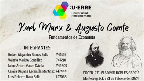 Karl Marx Augusto Comte Jaime Arturo Garza D Vila Udocz