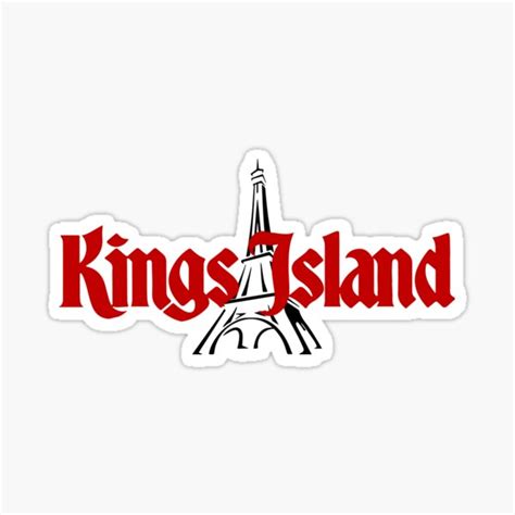 "Kings Island Logo Design with Eiffel Tower - RED" Sticker for Sale by ...