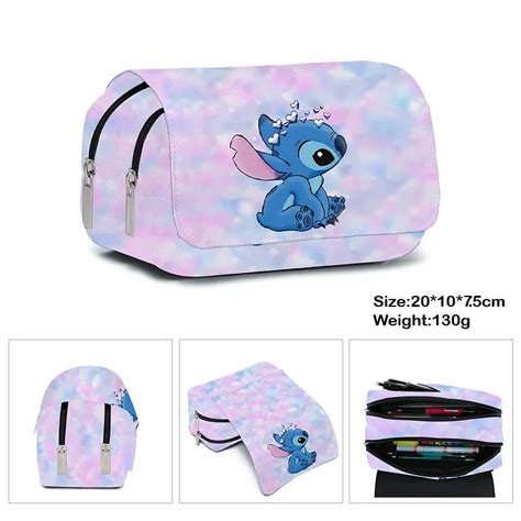 Anime Stitch Bolsa De Bol Grafo Con Solapa Completamente Impresa Caja