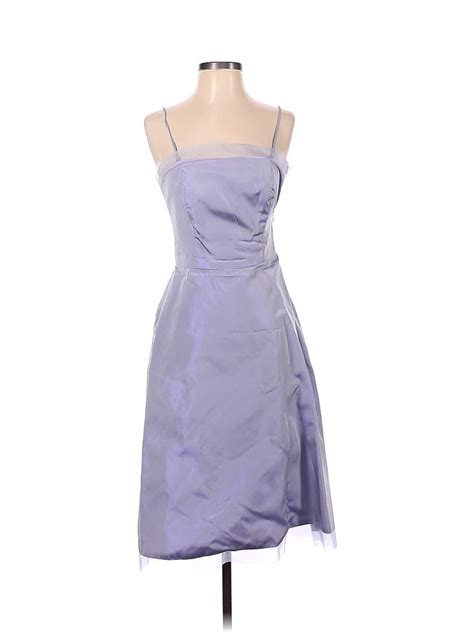 Jim Hjelm Occasions 100 Polyester Solid Lavender Purple Cocktail Dress