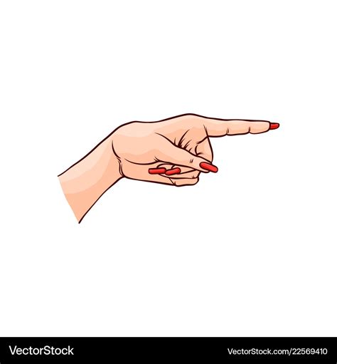 Female Hand Pointing Royalty Free Vector Image