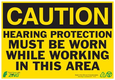 Hearing Protection Must Be Worn Sign Caution Signs Zing