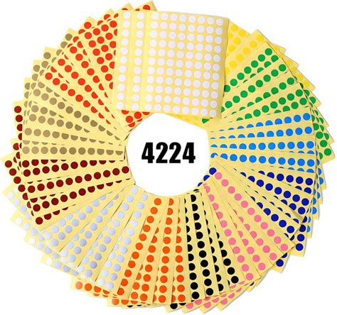 Amazon Colored Dots Sticky Labels 48 Sheets Small Round Stickers