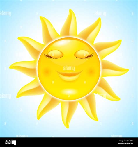 Cartoon Sun On Holiday Illustration For Design Stock Photo Alamy