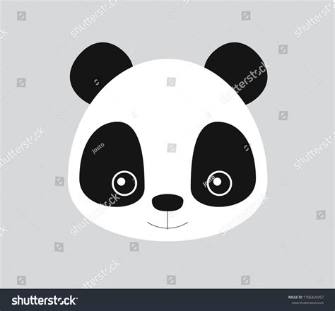 Cute Panda Bear Big Eyes Frontal Stock Vector (Royalty Free) 1706820457 ...