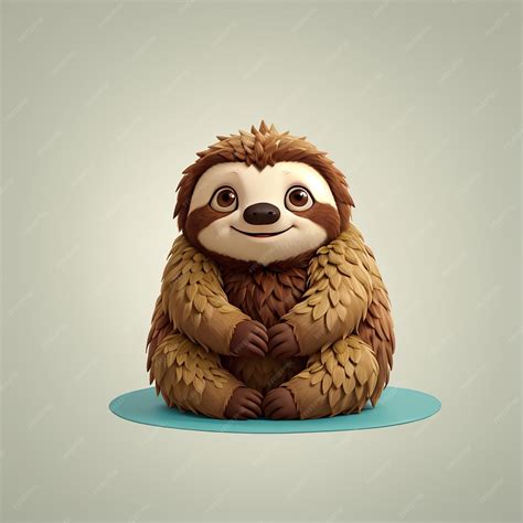 Premium Photo Cute Sloth Hug Pillow Cartoon Vector Icon Illustration