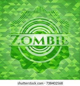 Zombie Green Emblem Triangle Mosaic Background Stock Vector Royalty