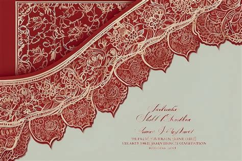 Premium Photo Elegant Red Fassi Henna Wedding Invitation Moroccan Charm