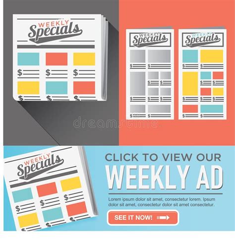 weekly sale ad flyer graphics stock vector illustration  circular
