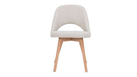 Chaises Scandinaves En Tissu Effet Velours Textur Beige Et Bois Clair