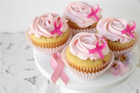 Premium Photo Rose Flower Cupcakes For Pink Ribbon Day Breast Cancer