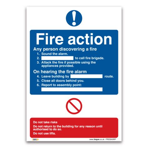 Fire Action Plan Sign