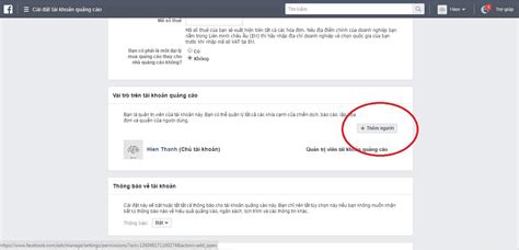 Cách thêm người quản lý tài khoản quảng cáo facebook