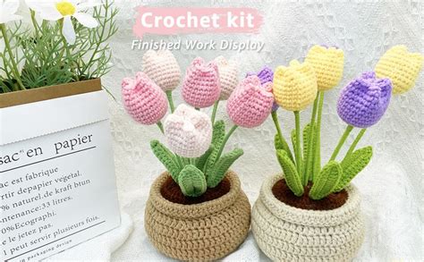 Lily S Lyric Flower Crochet Kit Tulip Flowerpot Step By Step Video