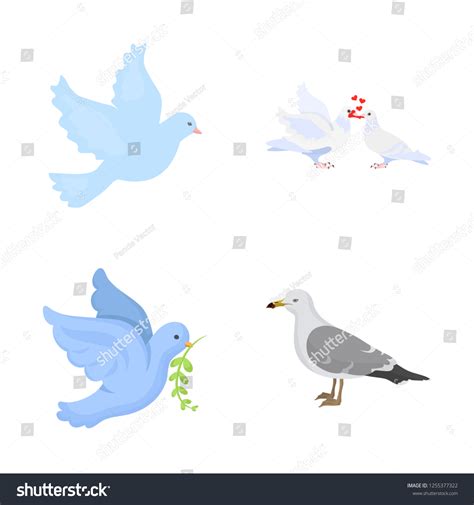 Vector Design Flying Dove Symbol Set Stock Vector (Royalty Free ...