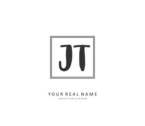 J T JT Initial Letter Handwriting And Signature Logo A Concept