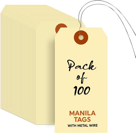 Smartsign Blank Manila Tags With Wire Pre Attached Pack Of Size