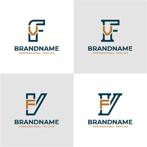 Elegante Letras Fv Y Vf Monograma Logo Adecuado Para Negocio Con Fv O