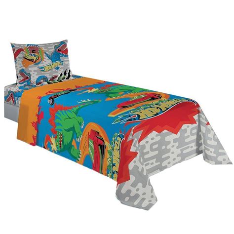 Jogo De Cama Infantil Hot Wheels Solteiro P S Azul Madeiramadeira