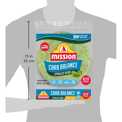 Mission Super Soft Carb Balance Spinach Herb Soft Taco Flour Tortillas