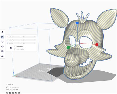 STL File Foxy Mask FNAF Five Nights At Freddys 3MF 3D Printer