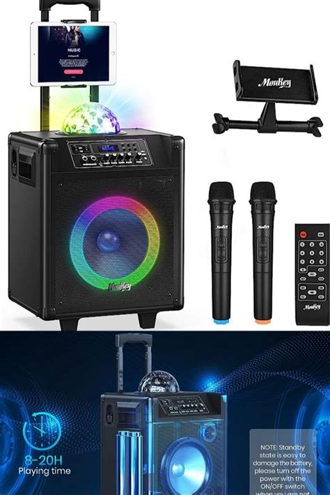 Moukey Karaoke Machine With Wireless Microphones