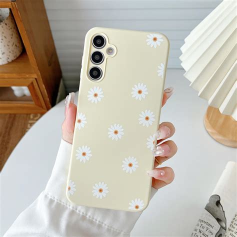 Ztofera Case For Samsung Galaxy A14 4g5g Premium Liquid Silicone Case Cute Daisy