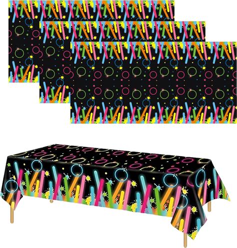 Chris W Packs Glow Party Table Covers Neon Party Tablecloth