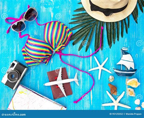 Summer Fashion Woman Swimsuit Bikini Stock Photo Image Of Overhead Beach