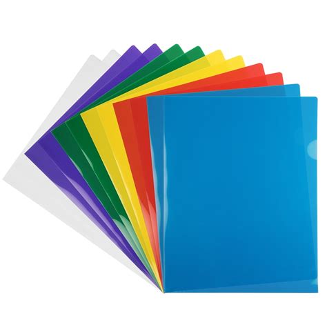 Jam Plastic Sleeves Letter Size 9 X 11 1 2 Assorted Color Project Pockets 12 Page Protectors