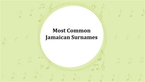 Jamaican Surnames Most Common Last Names In Jamaica