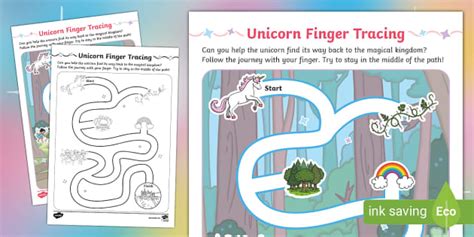 Unicorn Finger Tracing Activity Lehrer Gemacht Twinkl