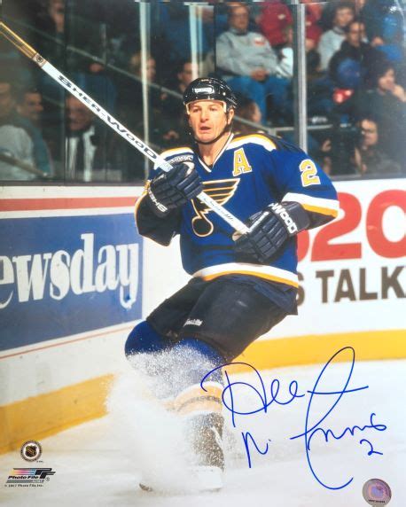 Autographed AL MACINNIS 16X20 St. Louis Blues Photo - Main Line Autographs