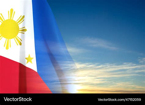 Philippines flag on background of sky Royalty Free Vector