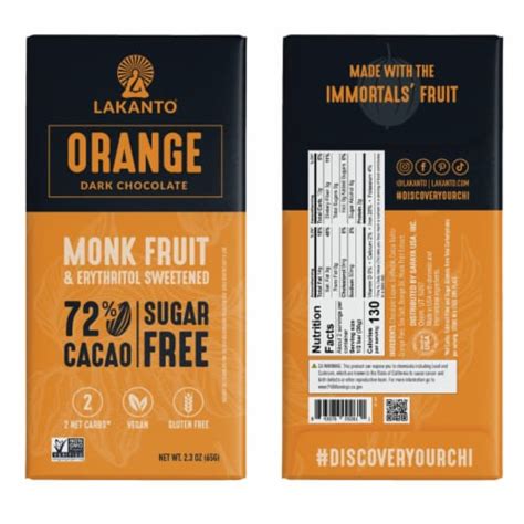 Lakanto Sugar Free Chocolate Bars Variety Pack Dark Orange Creamy