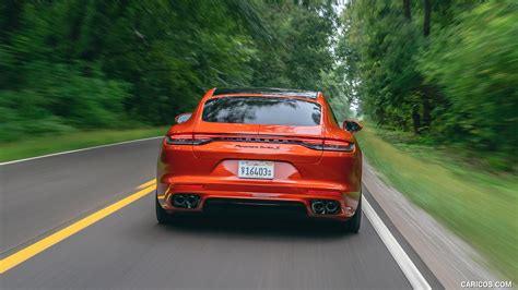 Porsche Panamera Turbo S 2021my Us Spec Color Papaya Metallic Rear