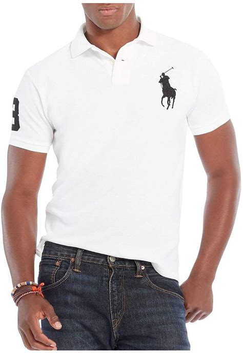 Polo Ralph Lauren Mens Custom Slim Fit Big Pony Logo Polo Shirt