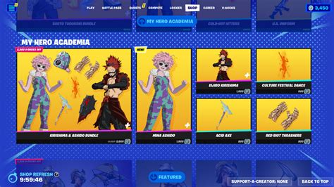 My Hero Academia Returns To Fortnite New Skins And Items