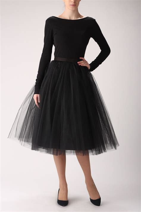 Black Tulle Skirt Handmade Long Skirt Handmade Tutu Skirt