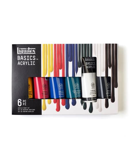 Liquitex Basics Hobby Fluid Acrylic Paint Set 4 Ounce Tubes Assorted