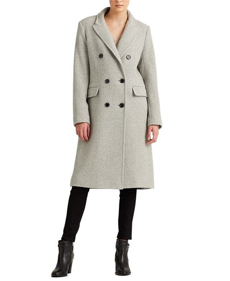 Lauren Ralph Lauren Herringbone Double Breasted Coat And Reviews Coats