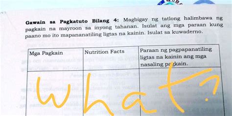 Solved Magbigay Ng Tatlong Halimbawa Ng Pagkain Na Mayroon Sa Iyong