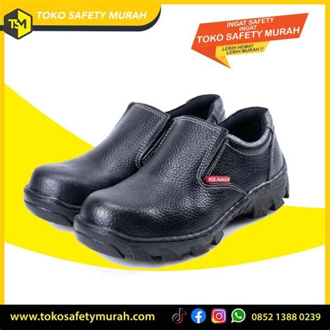 Sepatu Kerja Safety Safety Boot Slop Tanpa Tali Red Parker P182 Size 46