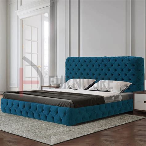 Fully Button Tufted Upholstered Bed Frame - DH Furniture