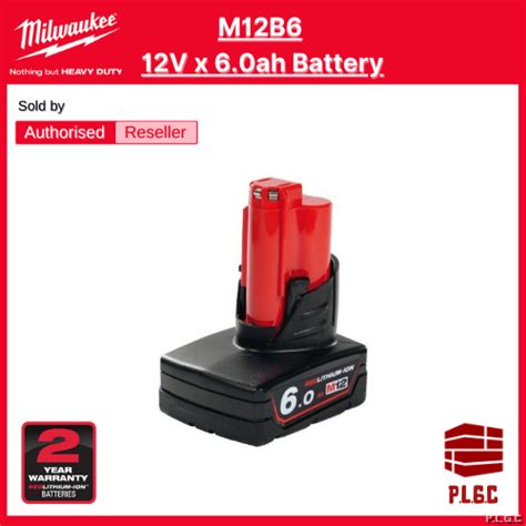 Milwaukee M12b6 12v X 60ah Red Lithium Battery