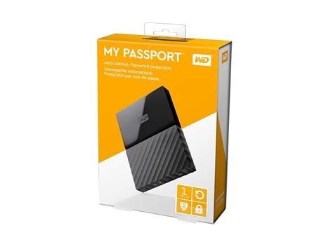 Wd 1tb My Passport Portable External Hard Drive Black