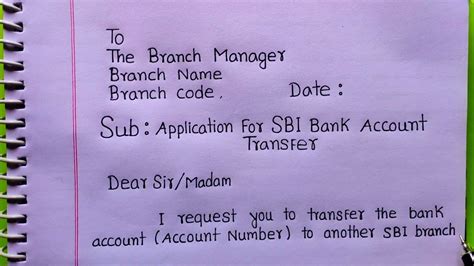 Application For Sbi Bank Account Transfer Sbi Bank Account Transfer