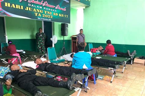 Kodim Biak Numfor Gelar Donor Darah Jelang Hari Juang Tni Ad Ke