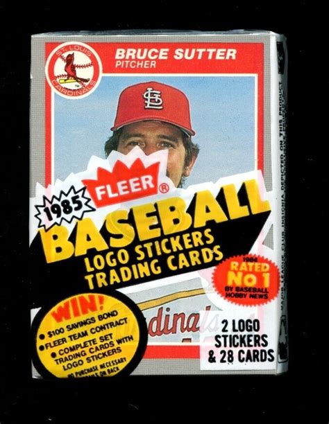 1985 Fleer Baseball Cello Pack Sealed Bruce Sutter On Top EBay