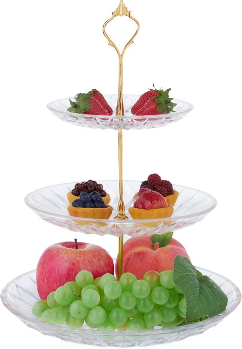 Relaxdays Etagere Etagen Rund Cupcake Keks Obst Muffin